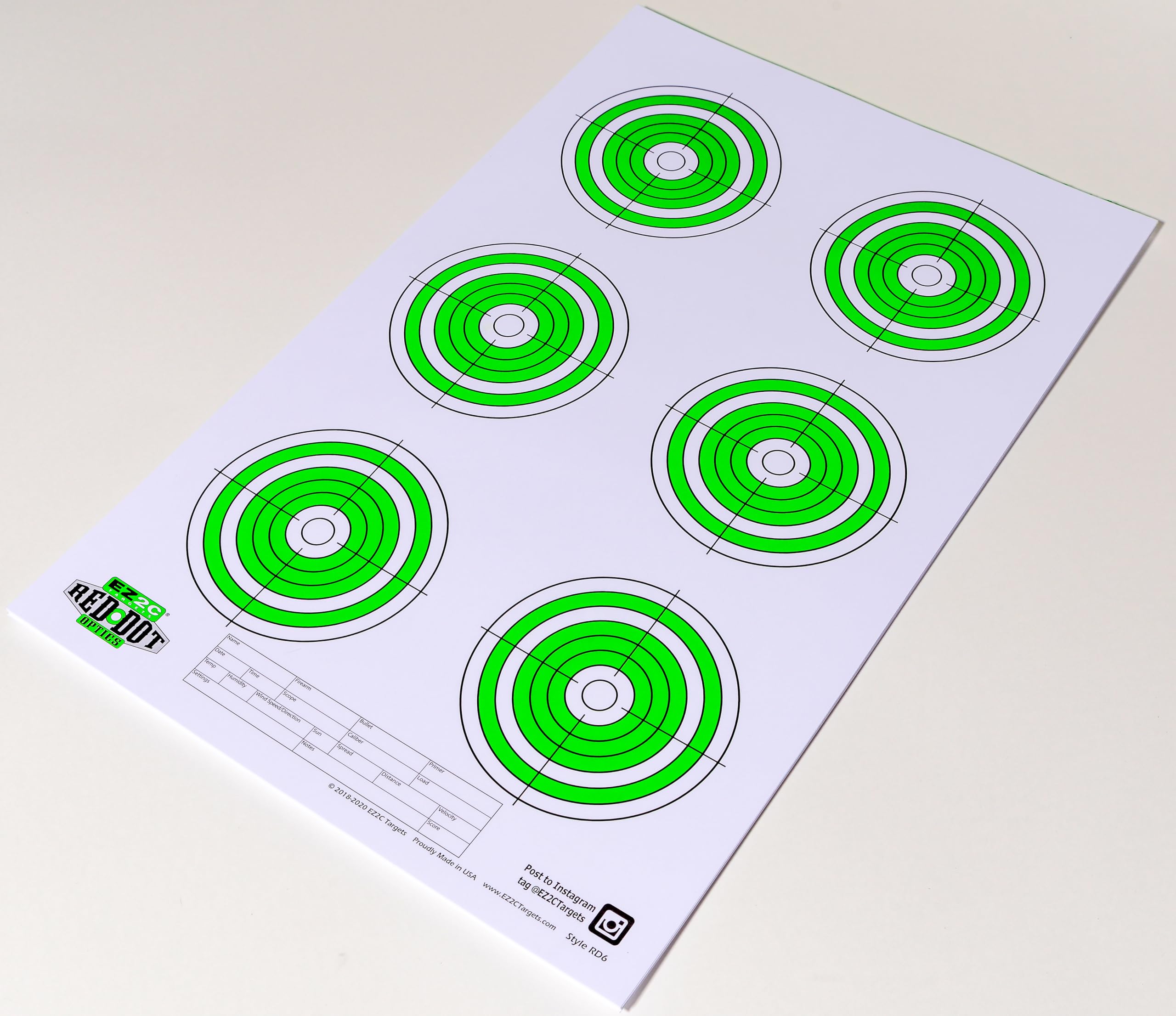 Six 4" Bullseyes Target RD6 — 11×17