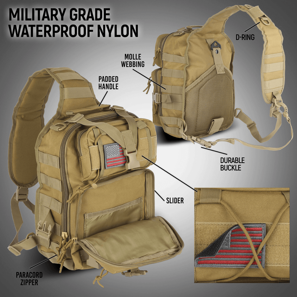 XGear Tactical 14L Range Sling Bag 800D Nylon EDC — packaging and included items