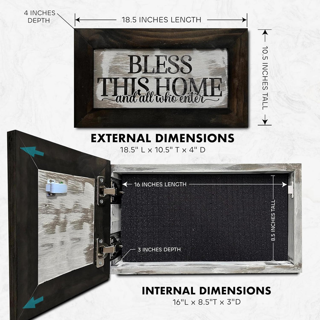 "Bless This Home" Concealment Wall Décor — Hidden Storage