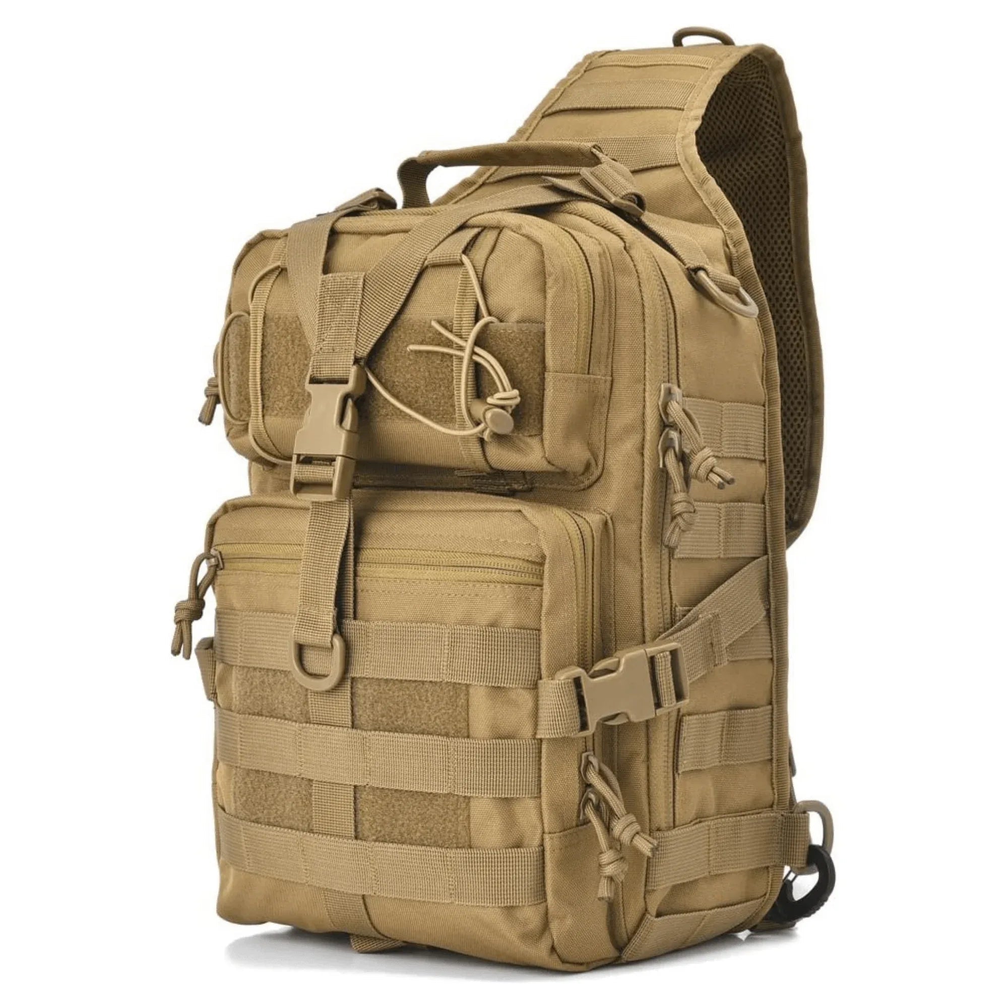 Tactical 15L Sling Range Bag MOLLE Outdoor Pack — compatibility demonstration