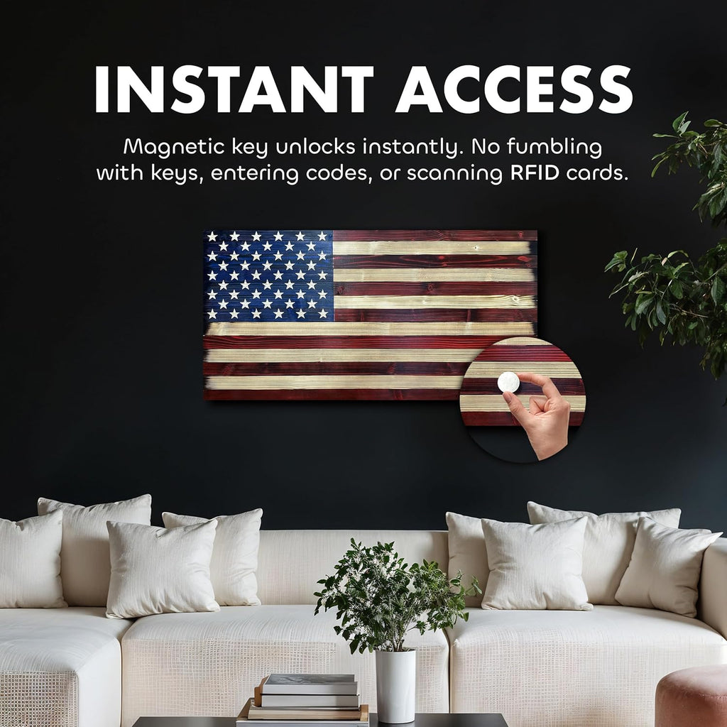 Large American Flag Concealment Safe — Red & Blue, Long-Gun Capacity