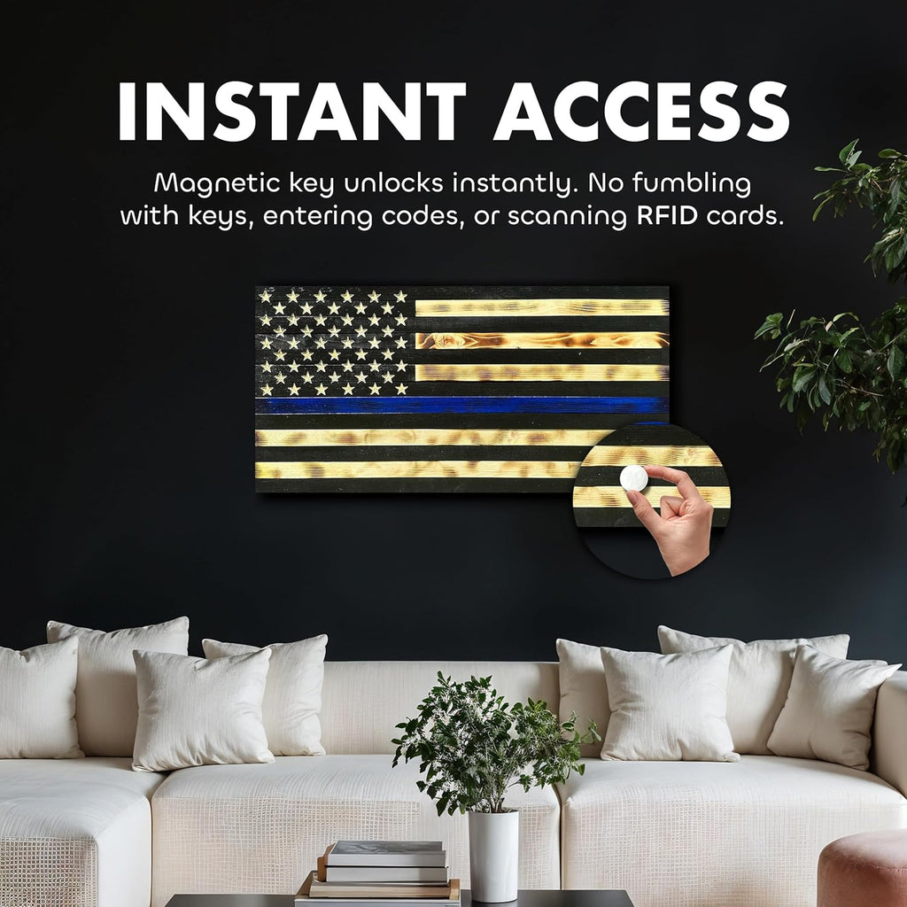 Thin Blue Line Flag Concealment Safe — Long-Gun Capacity