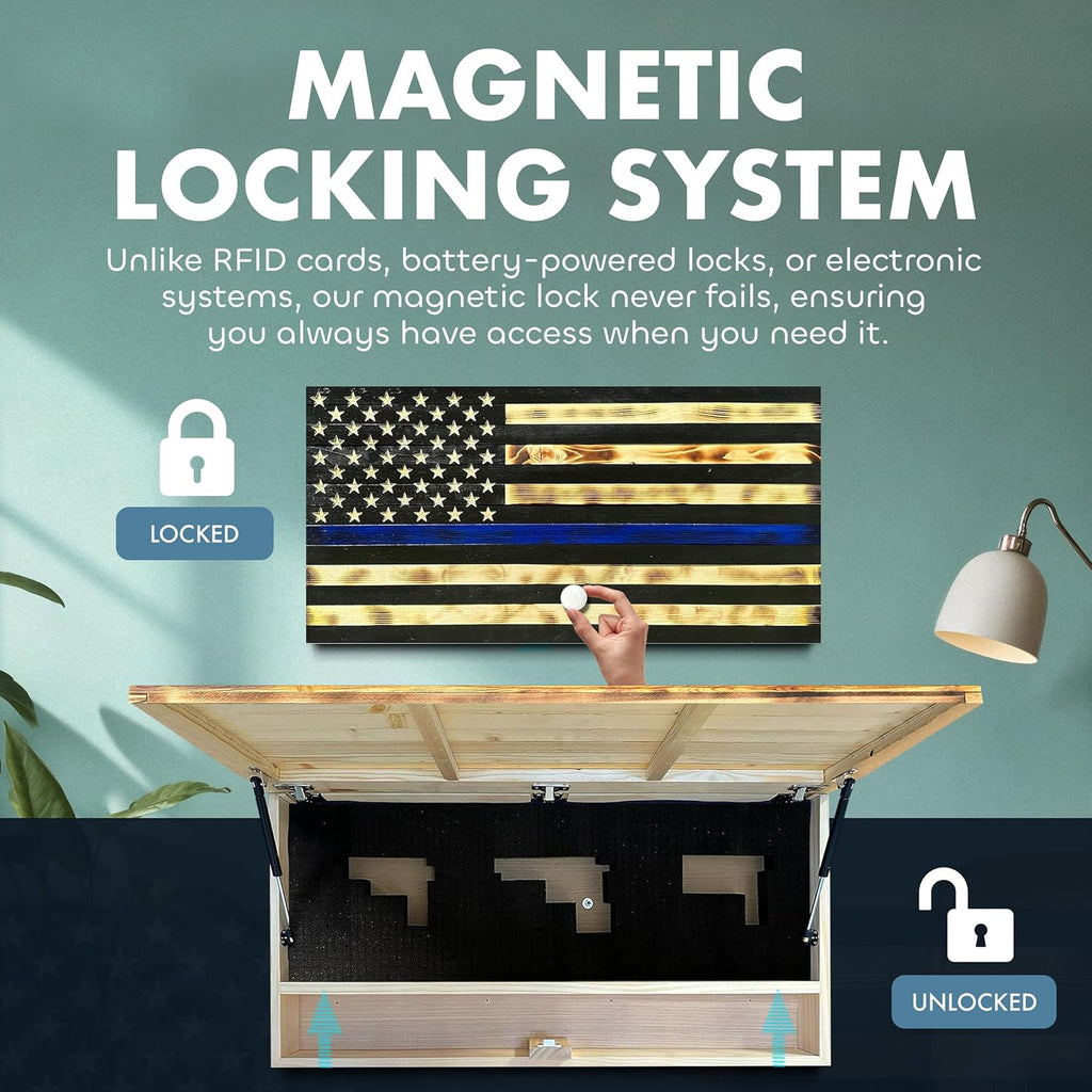 Thin Blue Line Flag Concealment Safe — Long-Gun Capacity