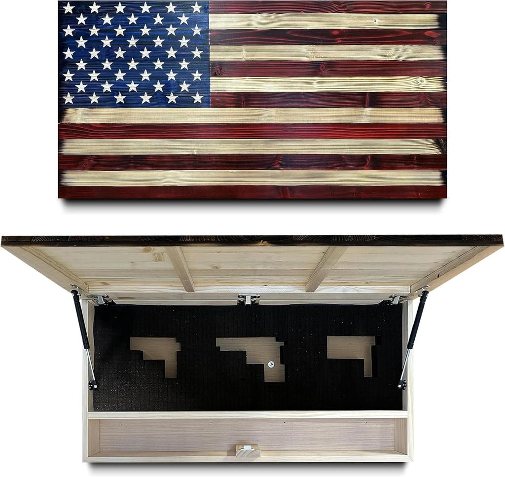 Large American Flag Concealment Safe — Red & Blue, Long-Gun Capacity