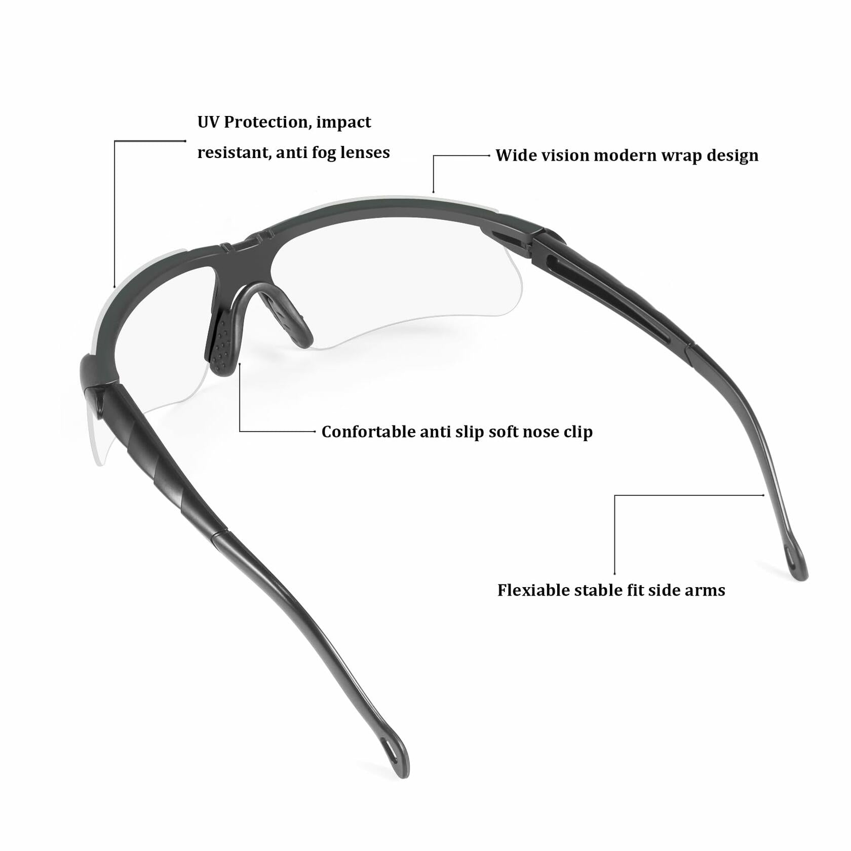 Shooting Safety Glasses — Grey Anti-Fog