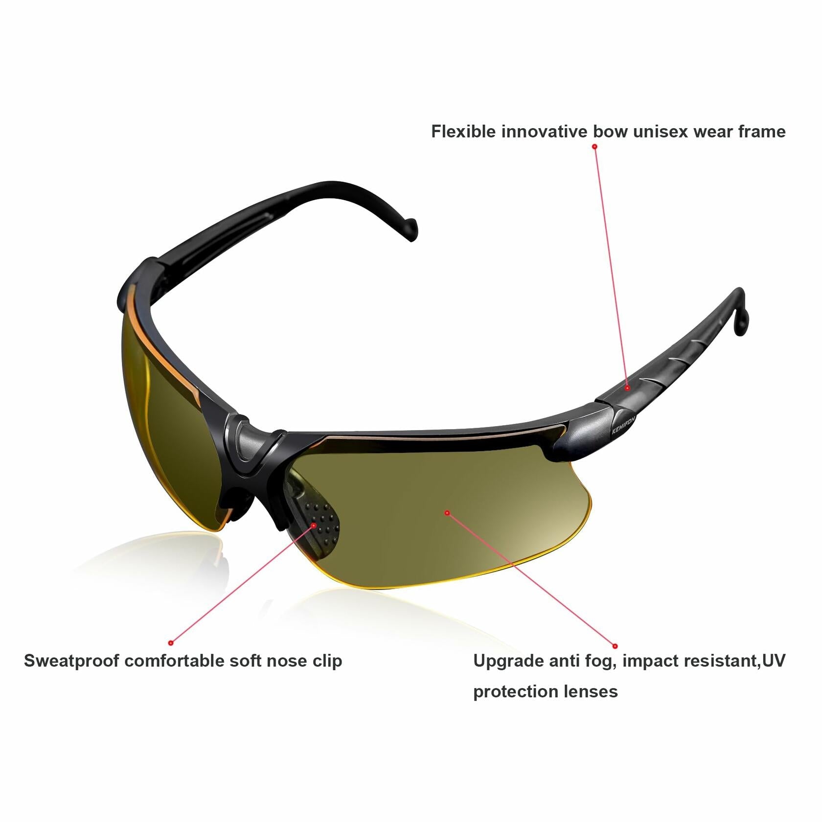 Shooting Safety Glasses — Yellow / Grey Anti-Fog