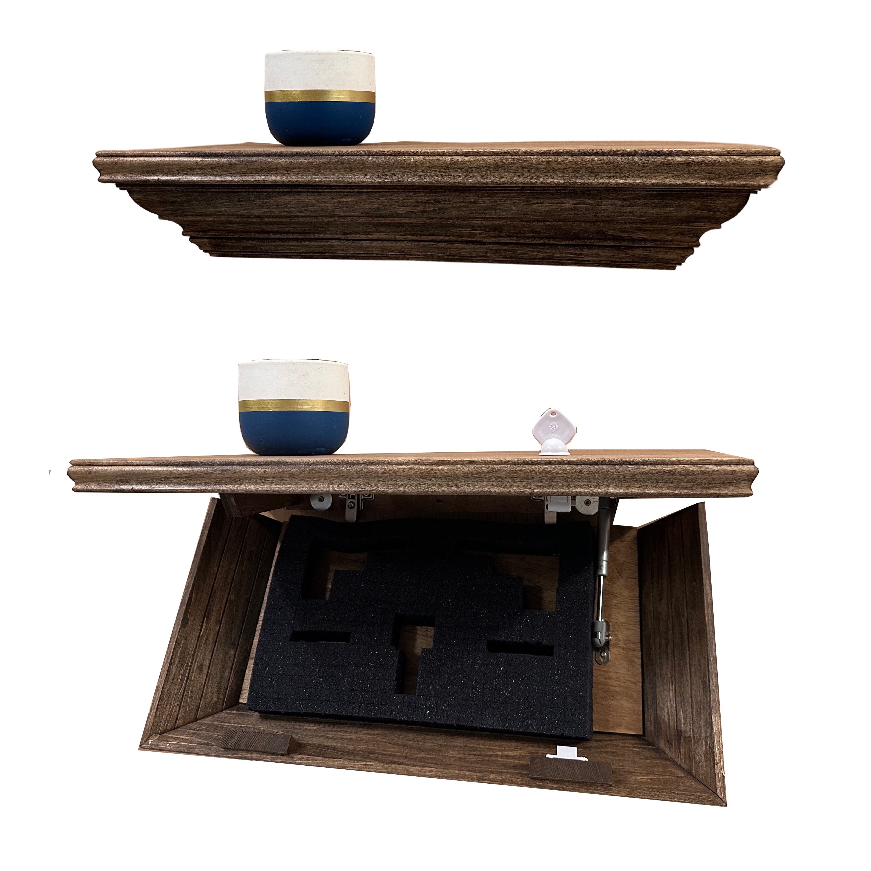 Concealment Wall Shelf — Walnut Finish