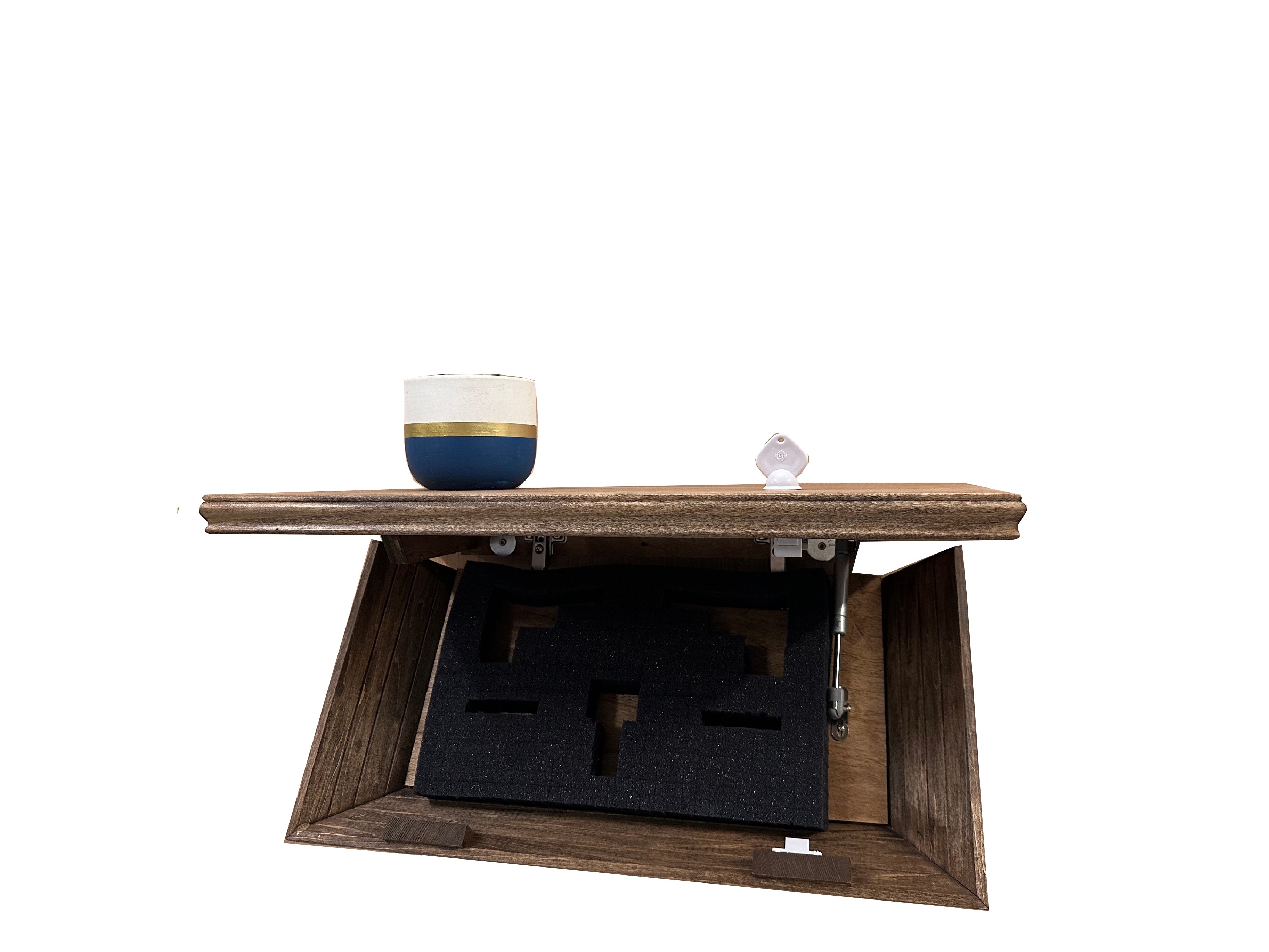 Concealment Wall Shelf — Walnut Finish