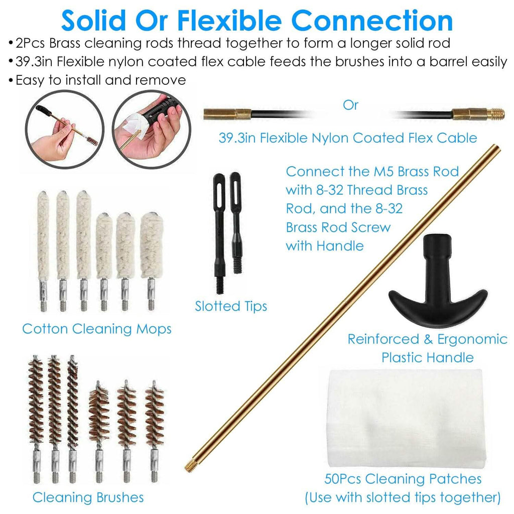 Universal Cleaning Kit — Flex Cable & Brass Rod System