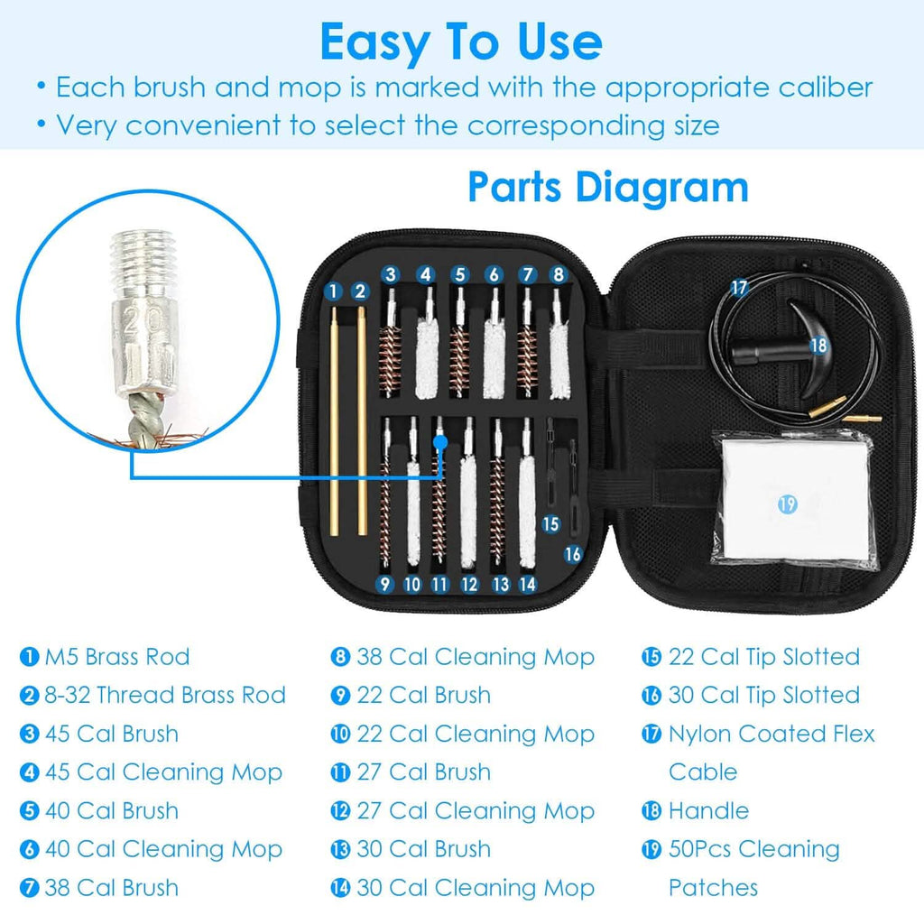 Universal Cleaning Kit — Flex Cable & Brass Rod System