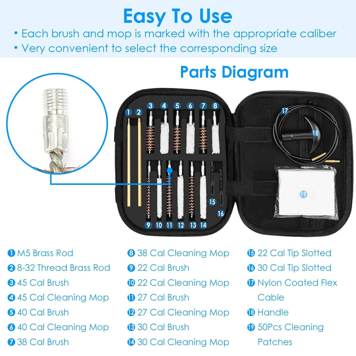 Universal Cleaning Kit — Flex Cable & Brass Rod System