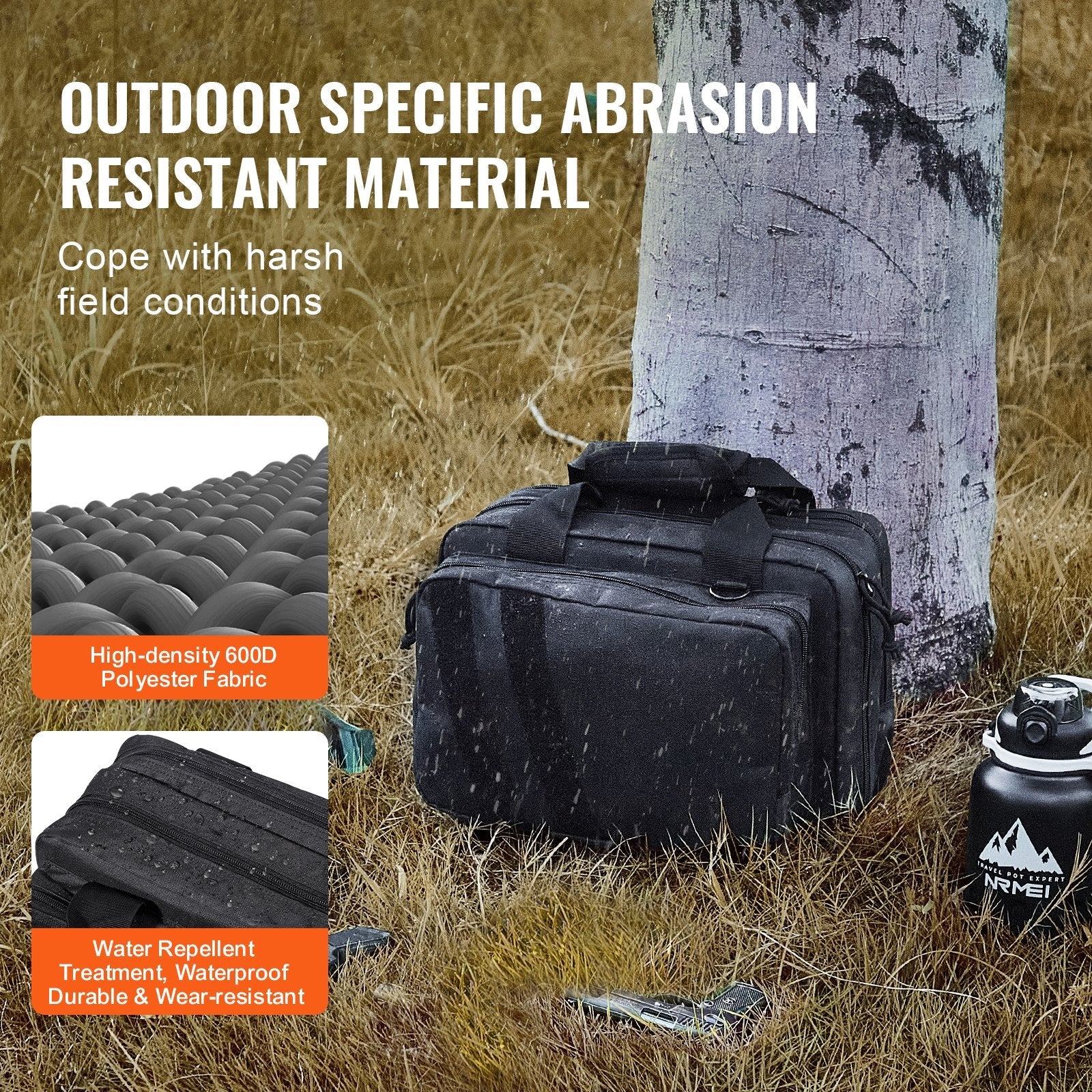 2-Pistol Tactical Range Bag — Removable Pistol Bags & 6 Detachable Magazine Slots