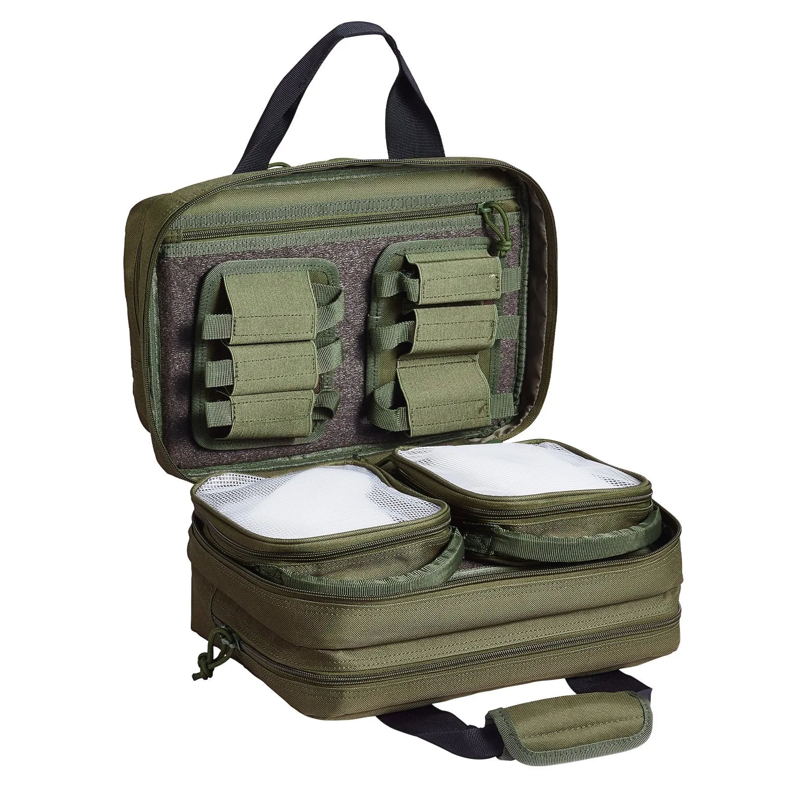 2-Pistol Tactical Range Bag — Removable Pistol Bags & 6 Detachable Magazine Slots