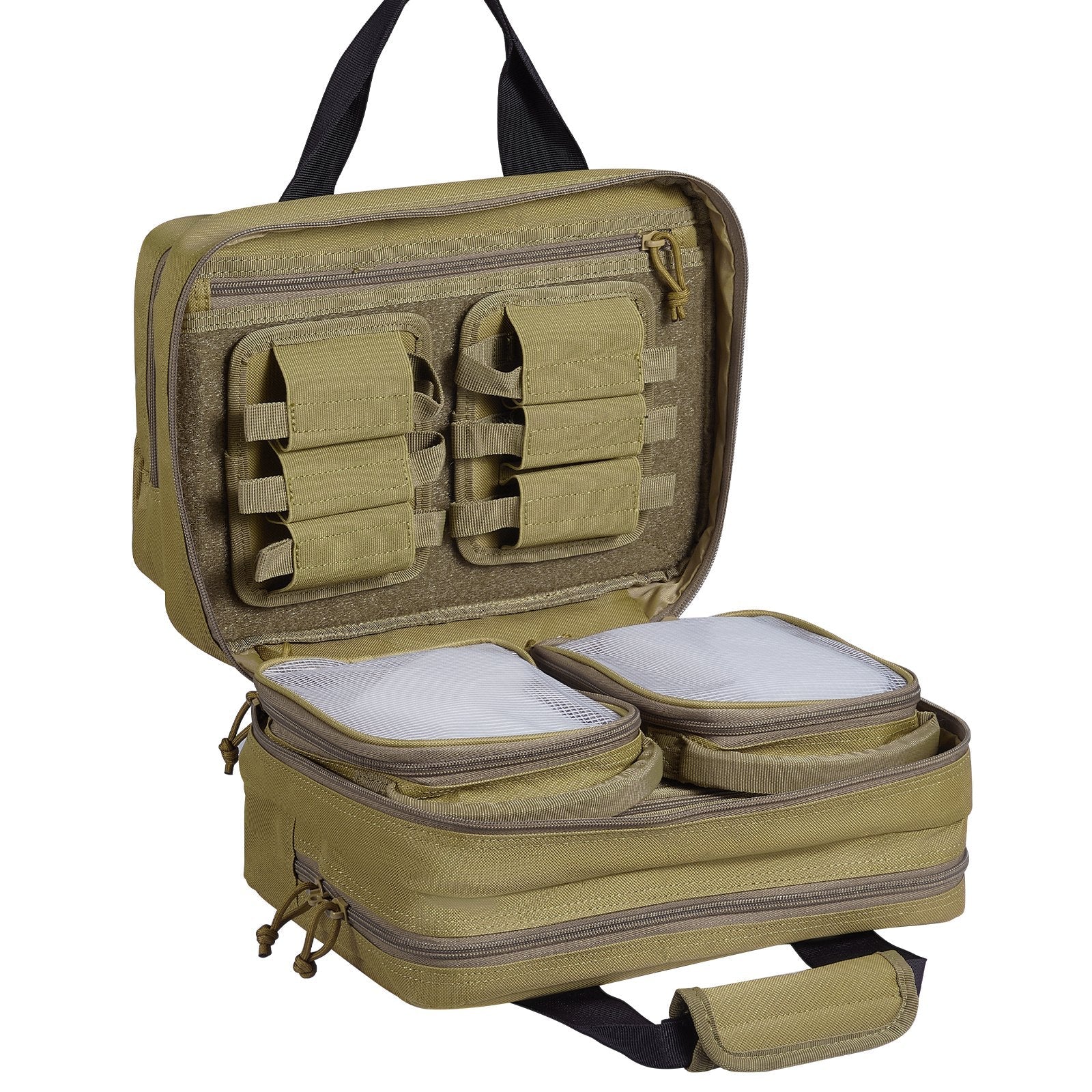 2-Pistol Tactical Range Bag — Removable Pistol Bags & 6 Detachable Magazine Slots